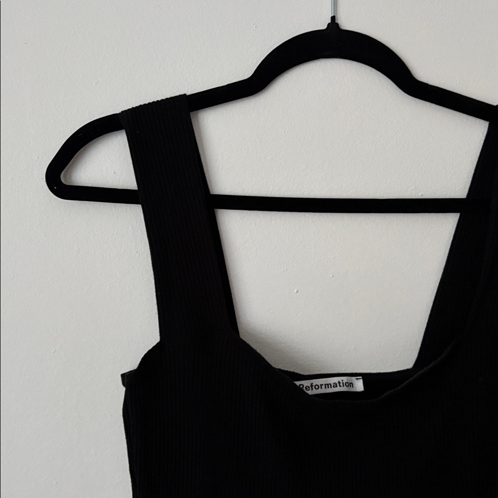 Reformation Cassi‎ Knit Black Midi Dress, L - Picture 6 of 7